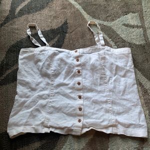 Everlane white linen tank